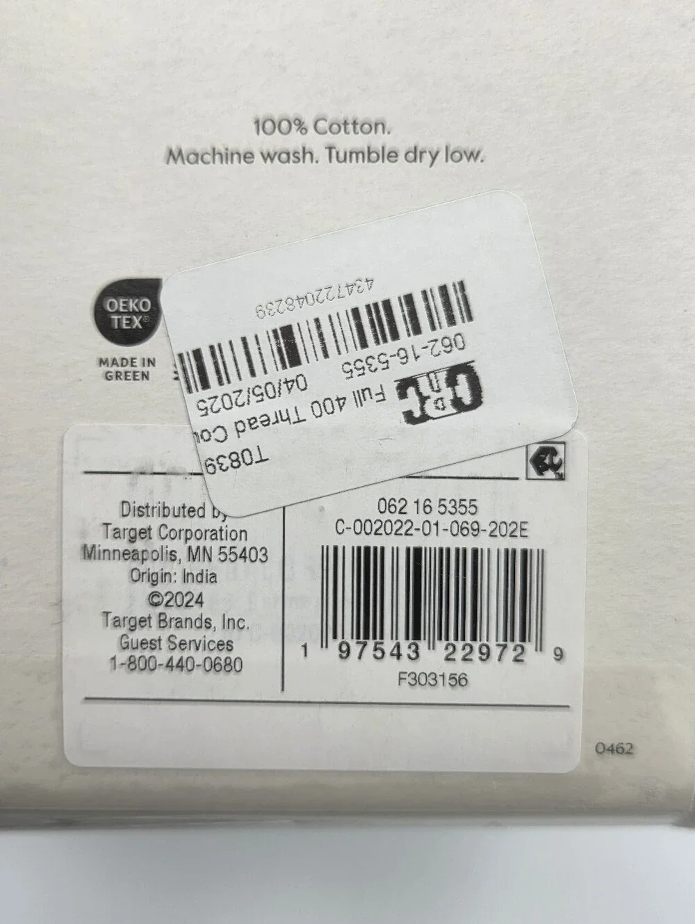 Threshold White Performance Flat Sheet Full Nwt